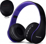 PowerLocus Bluetooth k&otilde;rvaklapid &uuml;le k&otilde;rva, juhtmevabad k&otilde;rvaklapid, HiFi Stereo, kokkupandavad k&otilde;rvaklapid mikrofoniga, pehmed k&otilde;rvapadjad, Micro SD/TF, FM raadio iPhone'ile/Androidile/tahvlile/lauaarvutile (must/lilla)