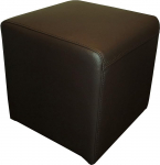 Quattro Meble Dark Brown Real Leather Stool 40 x 40 x 40 cm Cowhide Seat Cube Footstool Upholstered Stool Real Leather Puff