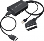 AMANKA Scart to HDMI Converter HD 1080P SCART to HDMI adapter koos Scart kaabli ja HDMI kaabliga Audio Video Converter HDTV VHS Set Top Box PS3 Sky DVD Blu-ray jne. jaoks