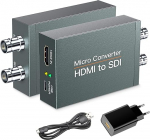 HDMI to SDI Converter, HDMI to 3G-SDI/HD-SDI, Audio Embedder 2 Way SDI Converter Dual SDI Output Adapter Support 1080P for Camera Home Cinema