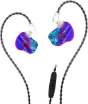 Yinyoo KBEAR Storm In-Ear-Kopfh&ouml;rer, 1DD kabelgebundene Ohrh&ouml;rer IEM mit kristallklarem Klang, 3,5 mm Plug in Ear Monitor-Kopfh&ouml;rer f&uuml;r Musiker, S&auml;nger, Musik (Blau-Lila, mit Mikrofon)