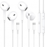 USB C k&otilde;rvaklapid iPhone 16 15 mikrofoni ja helitugevuse reguleerimise, HiFi Stereo t&uuml;&uuml;p C k&otilde;rvaklapid Galaxy S23/S22/S21/S20/Ultra Note 10/20, iPad Pro Pixel 7/6/6/6a/5/4 OnePlus 9 8, 2 Pack