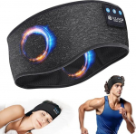 Bluetooth Sleep Headphones, Sleep Headphones, Sleep Headband, Sleep Mask, Sports Headphones, Music Sleep Headband for Sports Training, Jogging, Yoga, Travel, Star, Black