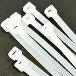 Raske valge nailonist kaablisidemed 300mm x 4.8mm 200 Pack korduvkasutatavad iselukustuvad kaablisidemed 75kg t&otilde;mbetugevus UV-kindel keskkonnas&otilde;bralik