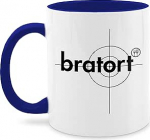 Tasse Tassen 325ml - Statement - Bratort I Geschenk Grillen I Geschenk Kochen - 325 ml - Dunkelblau - kaffetassen spr&uuml;che statements brater kaffeetasse statement-tasse frohes neues jahr new year