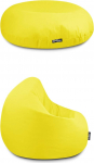 BuBiBag Beanbag Seat Cushion for Children and Adults, Floor Cushion in 32 Colours and 3 Sizes, Bean Bag for Indoor Outdoor, Water and Dirt-Repellent Material (Yellow-Adult XXL)