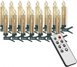 15 juhtmeta LED j&otilde;ulupuu k&uuml;&uuml;nlad koos kaugjuhtimispuldiga, t&auml;ielik komplekt, p&otilde;lematuid k&uuml;&uuml;nlaid koos tilkadega, t&auml;iuslik alternatiiv muinasjututule (kuldne l&auml;ikiv)