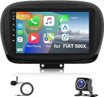 Hodozzy 2G + 64G autoraadio Fiat 500X 2014 2015 2016 2017 2018 2019 2020 Carplay Android auto, 9-tolline puuteekraan koos navigatsiooniga WiFi, raadio Con Bluetooth Mirrorlink HiFi FM RDS Canbus tagumine vaade