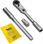 1 x SabreCut MRSC07 7-in-1 Flex Head 6.3 mm 1/4 Inch Hexagon Socket Mini Micro Ratchet with Extension Rod and 1/4 Inch Square Drive Socket Adapter 60 Tooth Hand Ratchet Wrench Stainless Steel