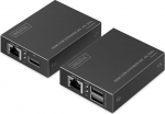 DIGITUS HDMI KVM Extender Set - UHD 4k 30Hz - 40m ulatus - HDMI 1.4 - Ultra Low Latency - Saatja ja vastuv&otilde;tja - 2x USB hiirele ja klaviatuurile - PoC - Point to Point - CAT 6 - Mustanahaline