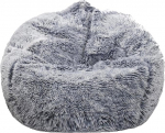 Bean Bag Cover for Fluffy Stuffed Animals (No Filler), Faux Fur Cover, Comfortable Bean Bag Cover for Organizing Plush Toys or Textiles for Adults, Teens, Kids, Girls, Grey