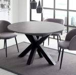 Dining Table Black Ceramic Dark 110 x 78 cm Big System Round Star 110 Drawer
