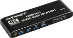 HDMI 2 sisendit 2 v&auml;ljundit ja 4 USB 3.0 KVM l&uuml;liti koos kaugjuhtimispuldiga 2 arvutit jagavad klaviatuuri hiirt printerit ja monitori Toetab 4K60Hz HDCP2.3 HD
