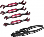 Verstellbares Zangenschl&uuml;ssel-Set, 4-teilig, 3-6 mm, f&uuml;r Modellauto-Wartungswerkzeug mit ergonoomischem Griff und Metallkonstruktion, f&uuml;r Hobbyisten und Profis (rot)