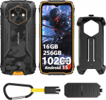 Ulefone RugKing 4 Pro v&auml;litingimustes kasutatav mobiiltelefon ilma lepinguta AI vastupidav nutitelefon, 10200 mAh aku, 48MP 6.56 tolli 120Hz Android 15, 120LM Super Torch/3 kaardipesa/IP68/IP69K/OTG/NFC/GPS, kollane