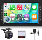 8 Core 6 + 128G: Hodozzy Carplay autoraadio VW Golf 4 Polo Sharan Jetta MK4 T5 Multivanile koos GPS/WiFi, VW autoraadio 7-tolline 2 DIN Bluetooth Android Car/32 EQ/FM/RDS/SWC/USB + tagurduskaameraga