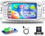 8 Core 6G + 128G autoraadio Android 15 Ford Focus II MK2 Mondeo 9 S-Max C-Max Galaxy, 7-tolline HD IPS puuteekraan koos Carplay Android auto GPS Wi-Fi Bluetooth TYP-C FM RDS kaamera
