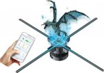 Missyou hologrammiprojektor, 100 cm 3D hologrammiprojektor, mis on varustatud WiFi, rakenduse, Bluetoothi ja kaugjuhtimispuldiga, hologrammi ja 700 videokabinetiga, n&auml;ituste, ostude, &otilde;udusreklaami kuvamiseks