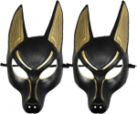 Alipis Pack of 2 Anubis Masks Costume Accessories Halloween Cosplay Masks Egiptuse loomade maskid Reguleeritav teema poole ja Fancy Dress