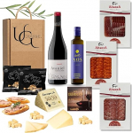 UNIVERSO GOURMET | Eksklusiivne Gourmet-kinkekarp | Punane vein KPN Ribera del Duero | Ekstra neitsi oliivi&otilde;li | P&uuml;renee-Bellota vorstispetsialistid | P&uuml;renee singi ja lambajuust | Kinkekorv | Kinkekorv