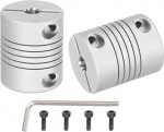 hankekaart Flexible Kupplungen, 6 mm kuni 6 mm, Gelenkverbinder aus Aluminiumlegierung, flexible Wellenkupplungen, Motorkupplung mit Schraubenschl&uuml;ssel f&uuml;r 3D-Drucker, CNC-Maschinen, DIY-Encoder D25