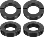 sourcing map 4 x doppelt geteilte Schaftmanschette f&uuml;r 1-3/16 Zoll Schaft, zweiteiliger Spannkragen, 5,4 cm Au&szlig;endurchmesser, 1,27 cm Breite, Schwarzoxid-Stahlschlossklemme, Stellschrauben-Stil