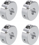 sourcing map Pack of 4 Single Split Clamping Shaft Collar 6 mm Bore, One Piece Tension Collar, 20 mm Outer Diameter, 8 mm Thickness, Aluminium Alloy Set Screw Split Collar Clamp