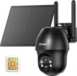 ieGeek Surveillance Camera with SIM Card - 4G LTE Outdoor Solar Camera - 2K 360&deg; Wireless Surveillance with Battery - IP66 Waterproof Outdoor Camera without WiFi, PIR Detection, App Control & Two-Way