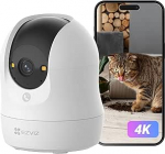 EZVIZ C6N G1 4K 8MP siseruumide valvekaamera, 2,4/5 GHz WiFi beebikaamera, 360&deg; p&ouml;&ouml;re/kaldenurk, automaatne suumi j&auml;lgimine, v&auml;rviline &ouml;&ouml;n&auml;gemine, isiku/looma/m&uuml;ra tuvastamine, kahesuunaline heli, Alexa &uuml;hilduvusega.