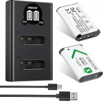 ENEGON NP-BX1 aku (1300 mAh 2-pakk) ja LCD-laadija Sobib Sony NP-BX1 ja Sony ZV-1, Cyber-Shot DSC-RX100, DSC-RX100 II/III/M4/M5/M6/M7/Inch///VA, DSC-RX100M II, HDR-CX405 jaoks