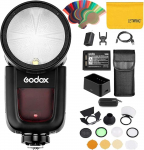 Godox V1-F TTL &uuml;marpea kaamera v&auml;lk + Godox AK-R1 v&auml;lgukomplekt, mis &uuml;hildub Fuji kaameraga