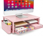 WenYa Monitor Riser Ergonoomiline laua t&otilde;stuk koos hoiuga Stabiilne metallist arvutit&otilde;stuk Arvutimonitori statiiv Pad PS5 PC printerile (roosa)