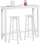 Woltu BT17+BH130-2 1x baarilaua ja 2x baaritooli komplekt, Bistro laud, k&otilde;rge laud, s&ouml;&ouml;gilaud, s&ouml;&ouml;gikomplekt, metallraam, MDF, 120 x 40 x 100 cm (B x S x K x K)