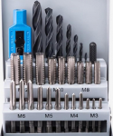 GSR Professional Hand Tap M3-M12 & Core Hole Drill Set, 30 t&uuml;kki, HSS puurikomplekt metallist, koos sisemise v&auml;liskeermega malliga, reguleeritava kraaniv&otilde;tmega ja teraskassetiga