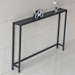 FYongShu Slim Black diivanilaud diivanilaua taga k&otilde;rge k&uuml;ljelaua konsool v&auml;ikestele ruumidele, 120cm pikkus, 15cm laius, 75cm k&otilde;rgus, kaasaegne ristk&uuml;likukujuline disain koos riiuliga, ideaalne kasutamiseks