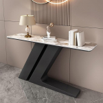 Konsolentisch im Landhausstil f&uuml;r den Eingangsbereich - Geometrischer Metallrahmen, stilvolle Aufbewahrungsm&ouml;glichkeit f&uuml;r Wohnzimmer, Schlafzimmer und Flur - Modernes Landhausm&ouml;bel