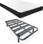 Homey Sleep Pro t&auml;isvoodi p&ouml;&ouml;ratava madratsiga + tugevdatud lamellp&otilde;hjaga - Hall - 90 x 190 cm