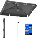 SONGMICS R&otilde;du p&auml;ikesevarju, ristk&uuml;likukujuline aiavarju, UV-kaitse kuni UPF 50, kokkupandav vihmavari PA-kattega aiamaale, ilma statiivita