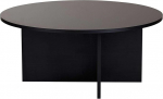 Stiilne must kohvilaud, 90 x 90 x 40 cm, 100% melamiiniga kaetud puitlaastplaat, 18 mm paksune, vastupidav ja elegantne disain kaasaegsetesse eluruumidesse.