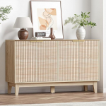 Sideboard 140 cm lai k&ouml;&ouml;gikapp koos t&ouml;&ouml;tasapinnaga Buffetkapp S&auml;ilituskapp 2 sahtli ja 4 uksega k&ouml;&ouml;gibuffet reguleeritava riiuliga Sideboard k&ouml;&ouml;ki elutuppa s&ouml;&ouml;gituppa