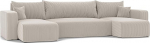 145 x 318 XXL U-kujuline elutuba U-kujuline magamisfunktsiooniga (125 x 272) ja t&auml;ispuidust voodikast - elutoa Poso diivan U-kujuline
