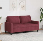 2-Sitzer Diivan Weinrot 140 cm Stoff Modernes Wohnzimmer Sofa Bequem mit Metallgestell f&uuml;r Wohnzimmer Schlafzimmer Entspannen Fernsehen