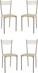 t m c s Tommychairs - 4 Elena moodsate toolide komplekt k&ouml;&ouml;gi ja s&ouml;&ouml;gitoa jaoks, vastupidav raam v&auml;rvitud terasest, polsterdatud iste linane kunstnahaga
