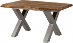MASSIVMOEBEL24.DE Freeform 5 Sheesham Tree Table - Erinevad suurused, v&auml;rvid ja raamid, V&auml;rv: Naturaalne v&auml;rvitud, Suurus: 160 x 90 cm, Raam: X-jalad, matt h&otilde;bedane