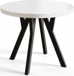 OVO &uuml;mmargune pikendatav s&ouml;&ouml;gilaud, kaasaegne elutoa- ja k&ouml;&ouml;gilaud, stabiilse konstruktsiooniga laud, l&auml;bim&otilde;&otilde;t 80 cm - 130 cm, v&auml;rv valge, kollektsioon