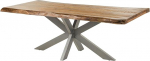 MASSIVMOEBEL24.DE Freeform 5 Mango Tree Table - Erinevad suurused, v&auml;rvid ja raamid, V&auml;rv: naturaalne lakk, Suurus: 200 x 100 cm, Raam: H&otilde;bedane matt raam: Ristraamistik, matt h&otilde;bedane