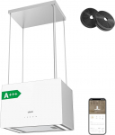 CIARRA CBCS4850 A+++ saarek&uuml;&uuml;nla ringluspliit saarek&uuml;&uuml;nla vabalt rippuv 48 cm 700 m&sup3;/h Smart App Touch Operation 3 tasandiga Booster saarek&uuml;&uuml;nla v&auml;ljat&otilde;mbepliit CBCF003 aktiivs&ouml;efilter roostevabast terasest valge klaasist
