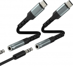 USB-C auf 3,5-mm-Klinkenstecker, Kopfh&ouml;rer-Adapter, AUX-Kabel, Audio f&uuml;r iPhone 17, 16, 15 Pro Max, kompatibel mit Samsung S25, S24, 2 St&uuml;ck, Ladeger&auml;t, Kopfh&ouml;rer, Dongle, DAC-Konverter, Stecker