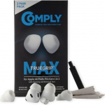 Comply TrueGrip Max 3 paari m&auml;luvahuga asendusk&otilde;rvaklappe Apple AirPods Pro 1 & 2 jaoks, pikaajaline mugavus, &auml;&auml;rmine vastupidavus, turvaline istuvus, tugev m&uuml;raisolatsioon, valge, S/M/L