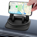 Mobiiltelefoni hoidja armatuurlaua auto, libisemisvastane mobiiltelefoni hoidja auto koos kleepuva alusega, 360&deg; p&ouml;&ouml;ramine, universaalne auto mobiiltelefoni hoidja iPhone'ile, Android nutitelefonidele, GPS-seadmetele ja muudele seadmetele, musta v&auml;rvi